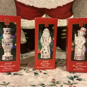 2000 Madison Avenue Nutcracker, Snowman and Santa Ornaments